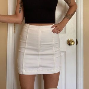 Free People white denim skirt
